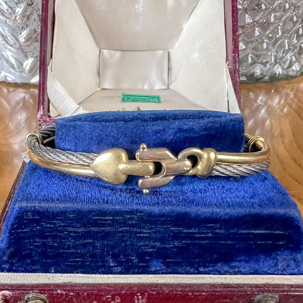 Estate Two-toned Heart Motif Bracelet - Image 2