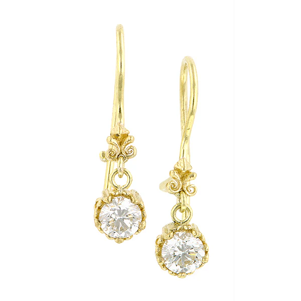 Fancy Basket Diamond Drop Earrings- Heirloom by Doyle & Doyle - Image 3