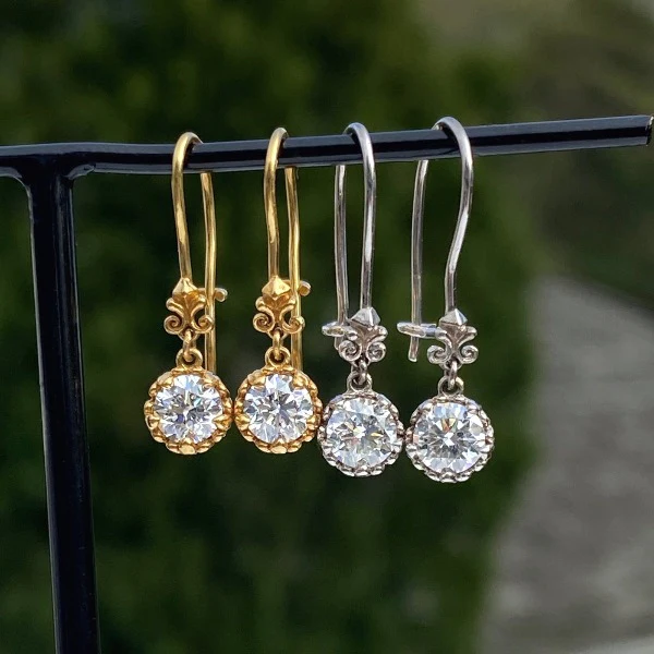 Fancy Basket Diamond Drop Earrings- Heirloom by Doyle & Doyle - Image 4