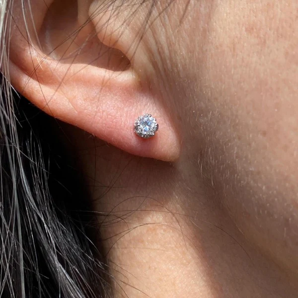 Fancy Basket Diamond Stud Earrings- Heirloom by Doyle & Doyle - Image 3