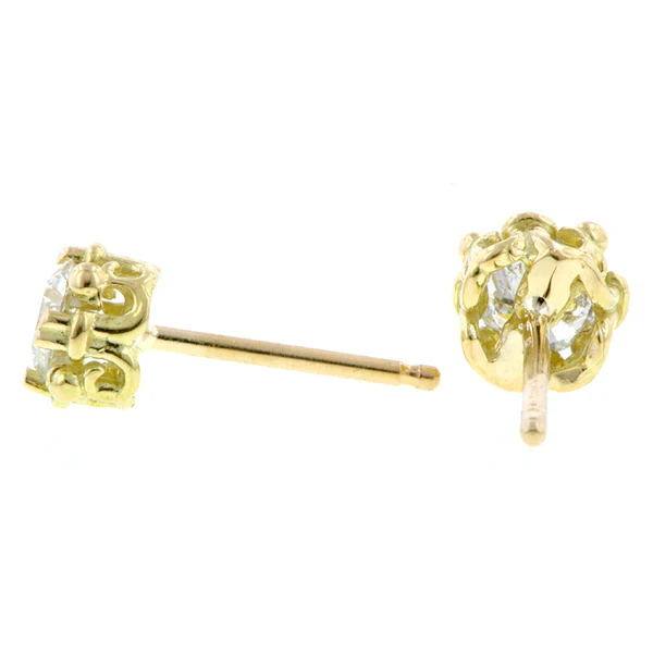 Fancy Basket Diamond Stud Earrings- Heirloom by Doyle & Doyle - Image 6