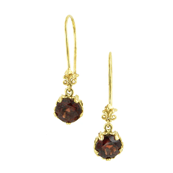 Fancy Basket Gemstone Drop Earrings 18k Gold- Heirloom by Doyle & Doyle - Image 10