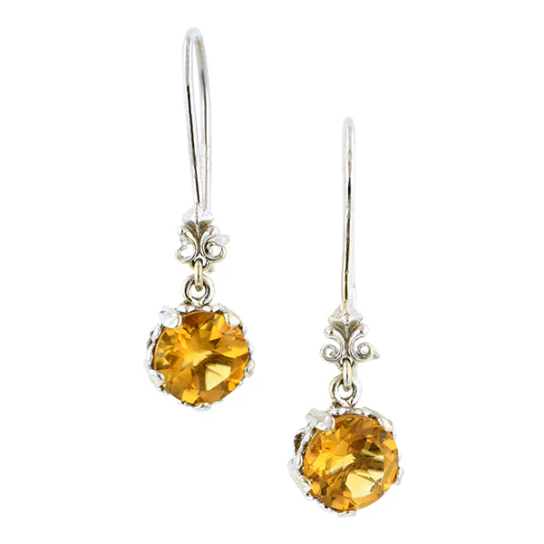 Fancy Basket Gemstone Drop Earrings 18k Gold- Heirloom by Doyle & Doyle - Image 8