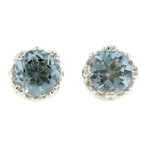 Fancy Basket Gemstone Stud Earring 18k- Heirloom by Doyle & Doyle - Image 10