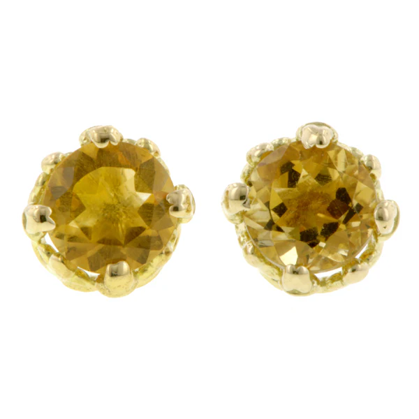 Fancy Basket Gemstone Stud Earring 18k- Heirloom by Doyle & Doyle - Image 11