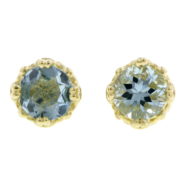 Fancy Basket Gemstone Stud Earring 18k- Heirloom by Doyle & Doyle - Image 14