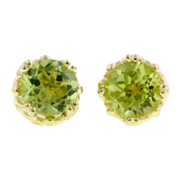 Fancy Basket Gemstone Stud Earring 18k- Heirloom by Doyle & Doyle - Image 3