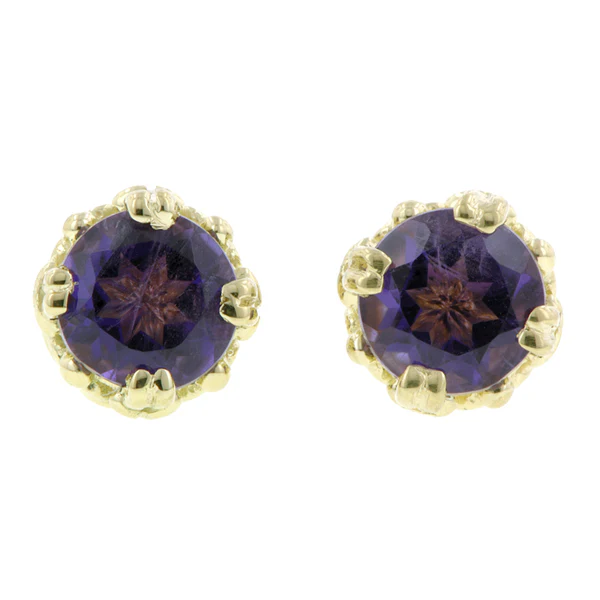 Fancy Basket Gemstone Stud Earring 18k- Heirloom by Doyle & Doyle - Image 4
