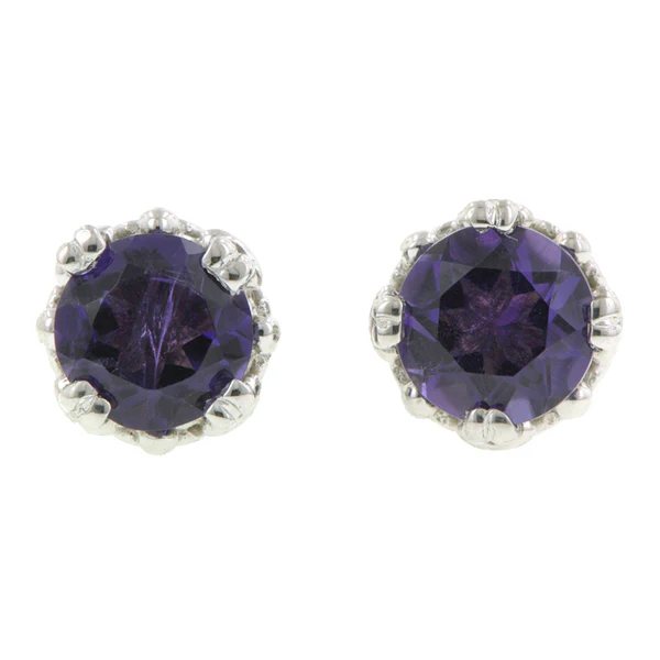 Fancy Basket Gemstone Stud Earring 18k- Heirloom by Doyle & Doyle - Image 6