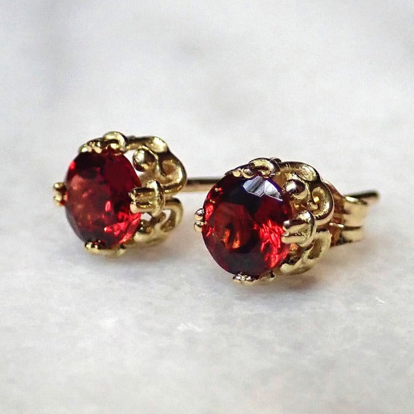 Fancy Basket Gemstone Stud Earring 18k- Heirloom by Doyle & Doyle - Image 7