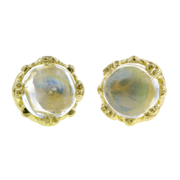 Fancy Basket Gemstone Stud Earring 18k- Heirloom by Doyle & Doyle - Image 9