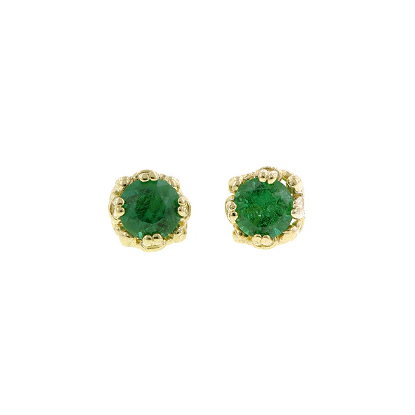 Fancy Basket Gemstone Stud Earrings 18k- Heirloom by Doyle & Doyle - Image 11
