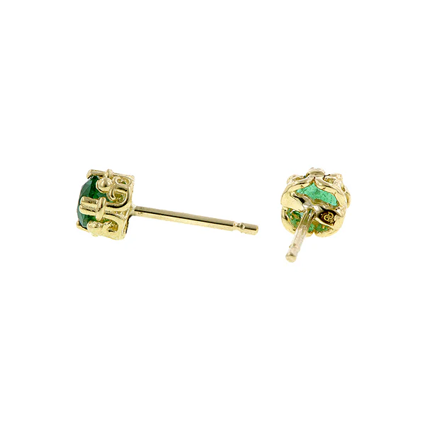 Fancy Basket Gemstone Stud Earrings 18k- Heirloom by Doyle & Doyle - Image 12