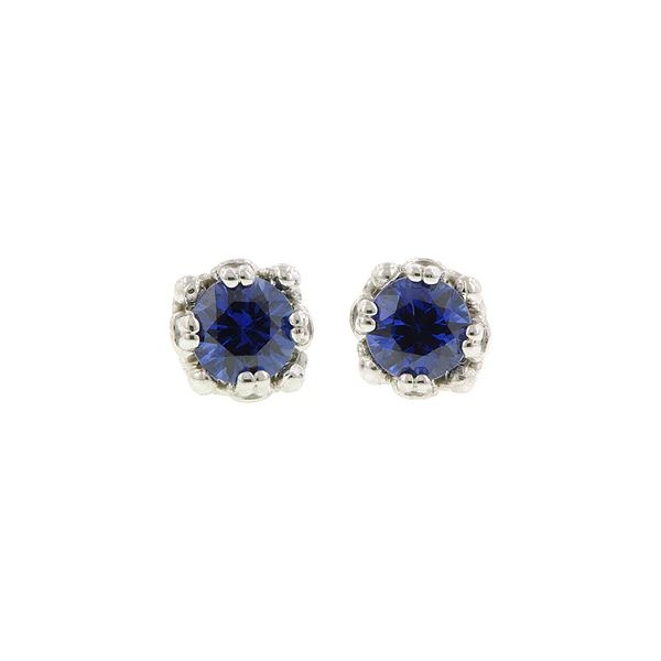 Fancy Basket Gemstone Stud Earrings 18k- Heirloom by Doyle & Doyle - Image 7