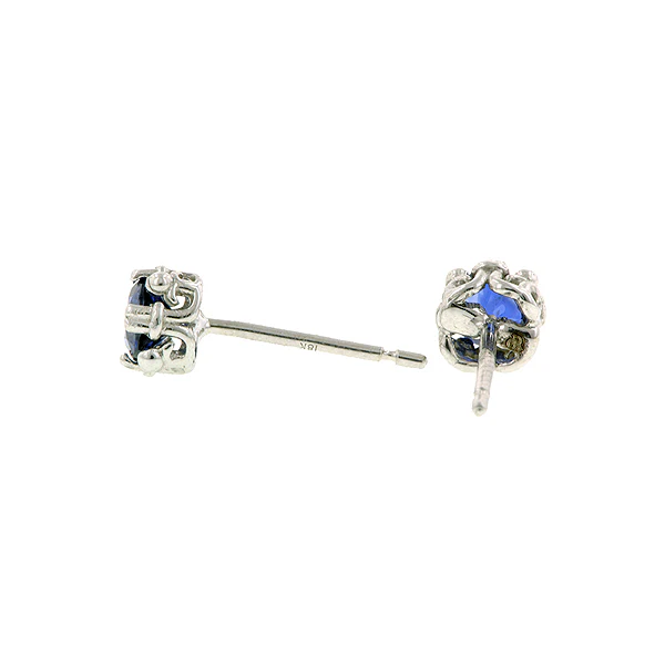 Fancy Basket Gemstone Stud Earrings 18k- Heirloom by Doyle & Doyle - Image 9