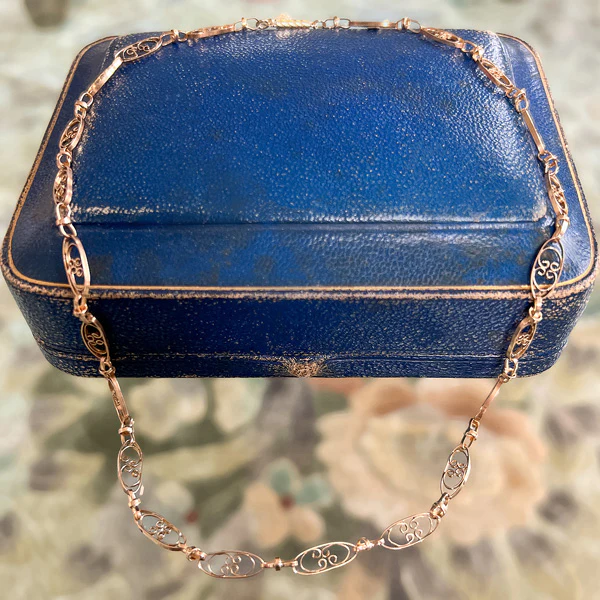Vintage Fancy Link Chain Necklace - Image 2