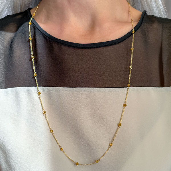 Fancy Yellow Diamond Chain Necklace - Image 2