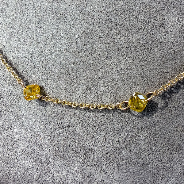 Fancy Yellow Diamond Chain Necklace - Image 3