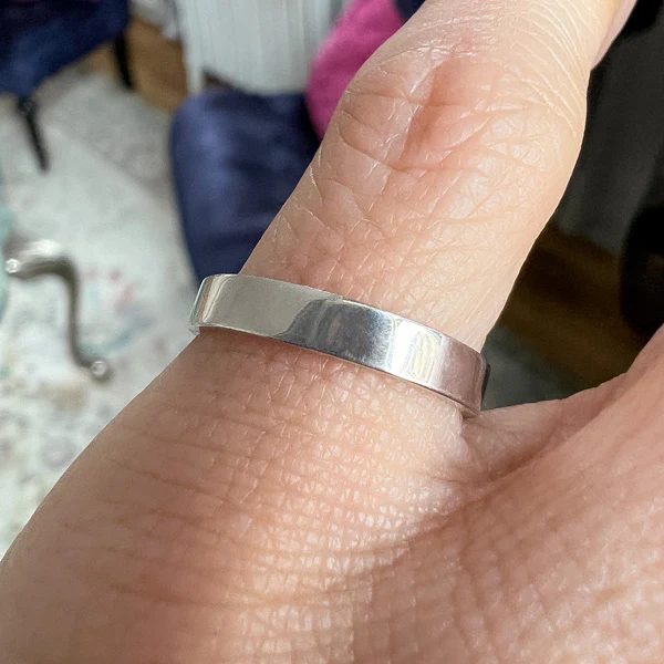 Flat Wedding Band Ring - Image 2
