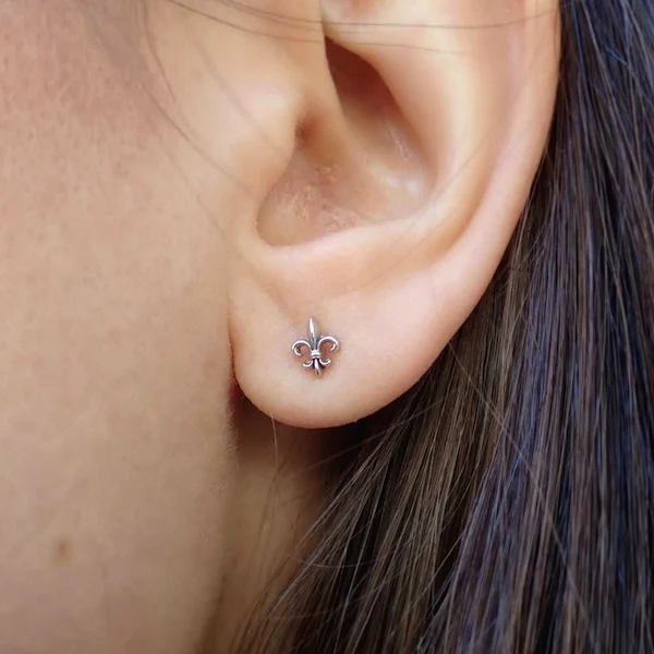 Fleur de Lis Gold Earrings- Heirloom by Doyle & Doyle - Image 3