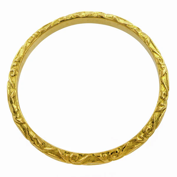 Fleur Patterned Wedding Band Ring- Heirloom by Doyle & Doyle - Image 2