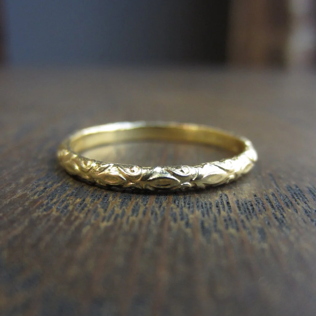 Fleur Patterned Wedding Band Ring- Heirloom by Doyle & Doyle - Image 3