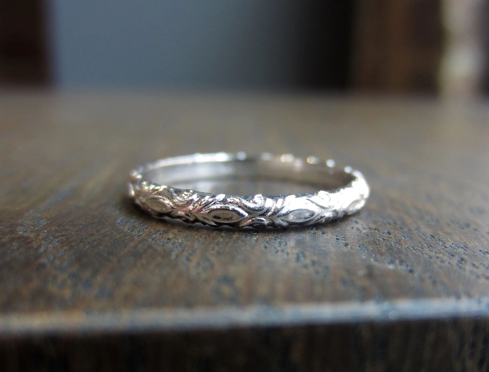 Fleur Patterned Wedding Band Ring- Heirloom by Doyle & Doyle - Image 2
