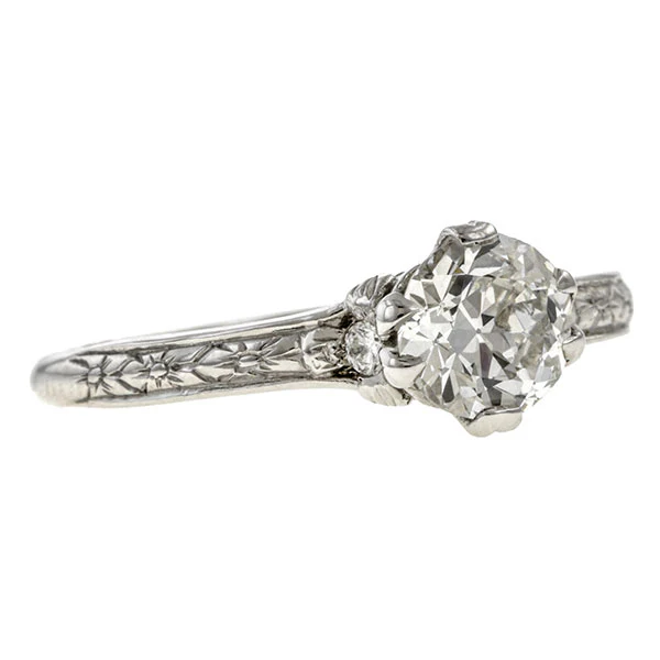 Flower Engagement Ring, Old Euro 0.74ct.- Heirloom by Doyle & Doyle - Image 2