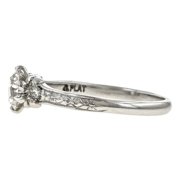 Flower Engagement Ring, Old Euro 0.74ct.- Heirloom by Doyle & Doyle - Image 3