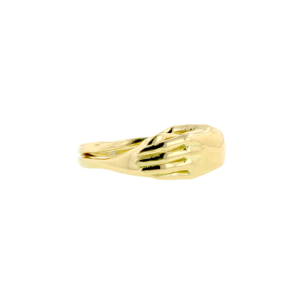 Garnet Heart Fede Gimmel Ring- Heirloom by Doyle & Doyle - Image 3