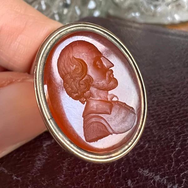 Georgian Carnelian Shakespeare Intaglio Fob - Image 2