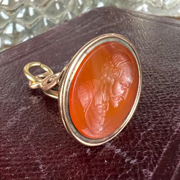 Georgian Carnelian Shakespeare Intaglio Fob - Image 3