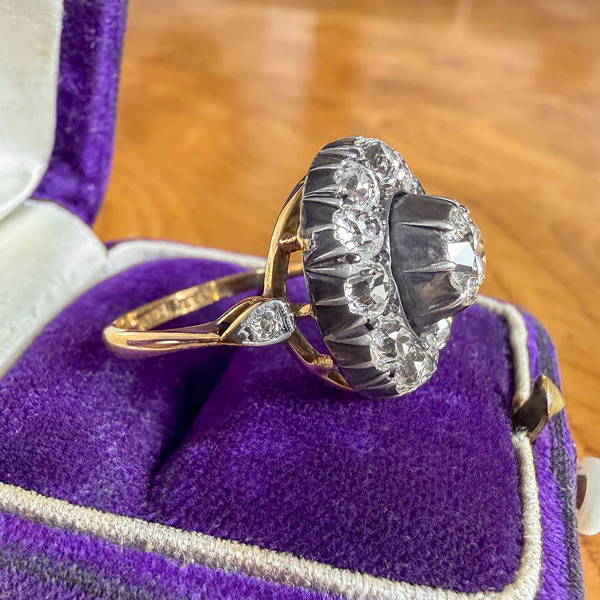 Georgian Diamond Cluster Ring. Old Euro 0.82ct. - Image 2