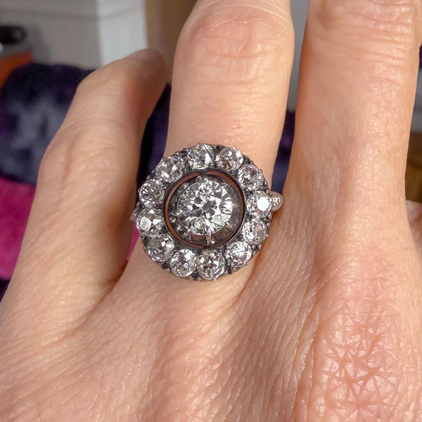 Georgian Diamond Cluster Ring. Old Euro 0.82ct. - Image 3