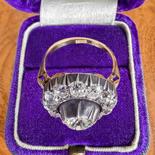 Georgian Diamond Cluster Ring. Old Euro 0.82ct. - Image 4