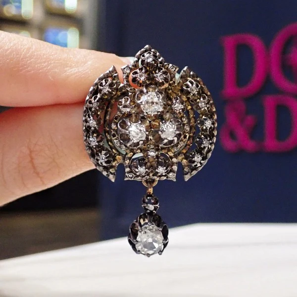 Georgian Diamond Pendant / Pin - Image 3