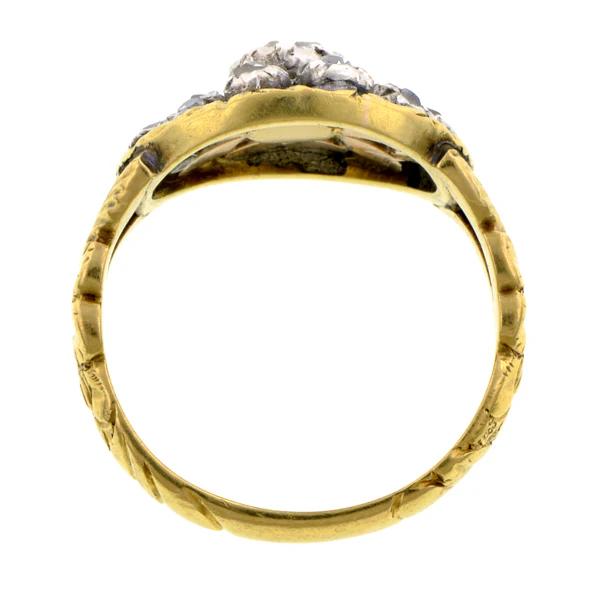 Georgian Rose Cut Diamond Cluster Ring - Image 4