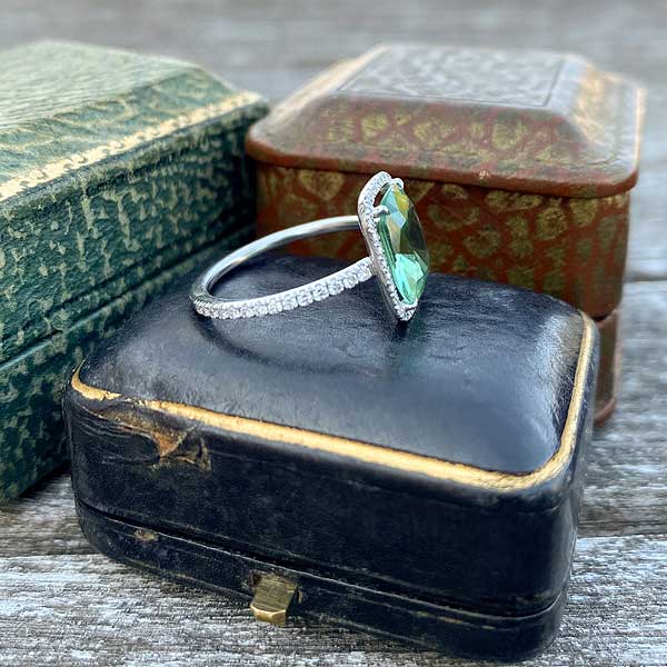 Green Tourmaline & Diamond Ring - Image 4