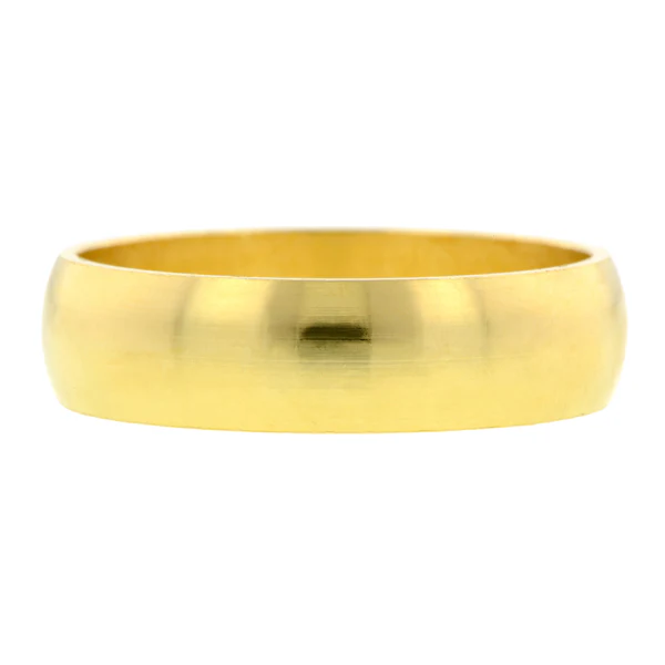Half Round Wedding Band Ring, 6mm