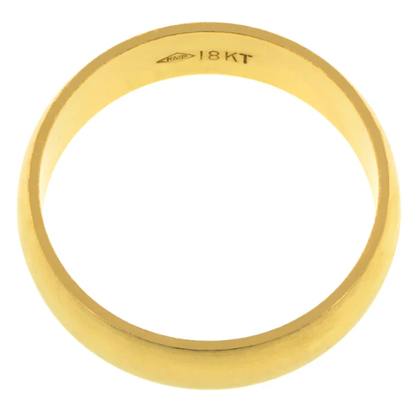 Half Round Wedding Band Ring, 6mm - Image 2
