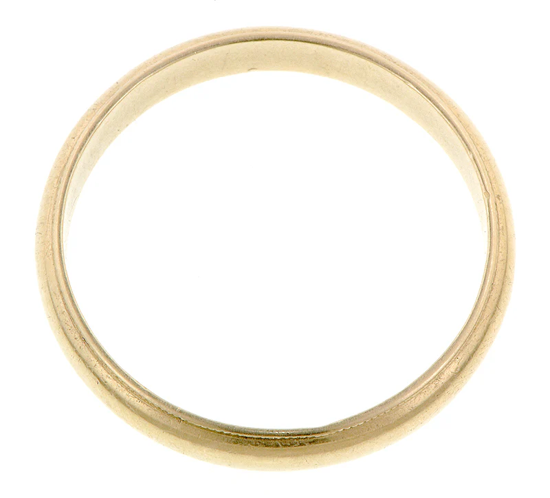 Half Round Wedding Band with Millegrained Edge - Image 2