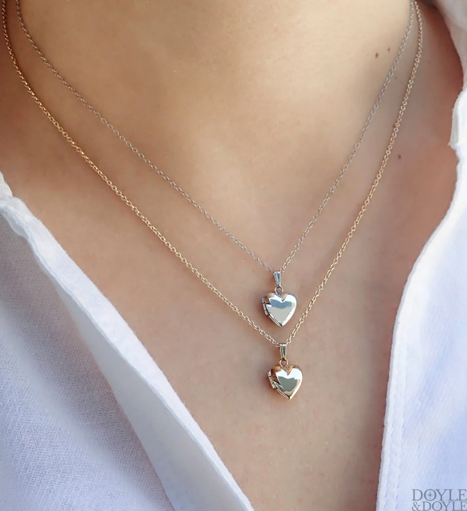 Petite Heart Locket Necklace - Image 4