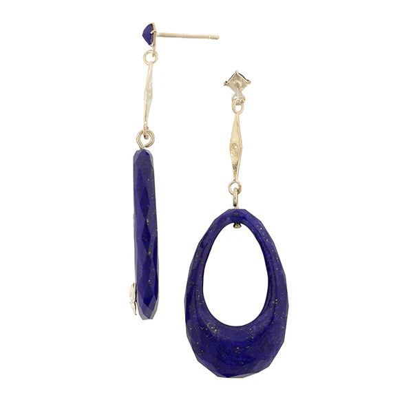 Lapis Hoop Drop Earrings- Heirloom by Doyle & Doyle - Image 2