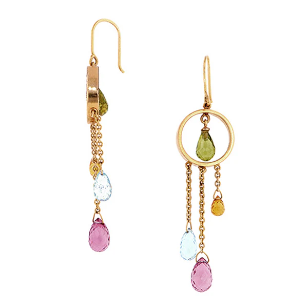 Multistone Briolette Drop Earrings- Heirloom by Doyle & Doyle - Image 2