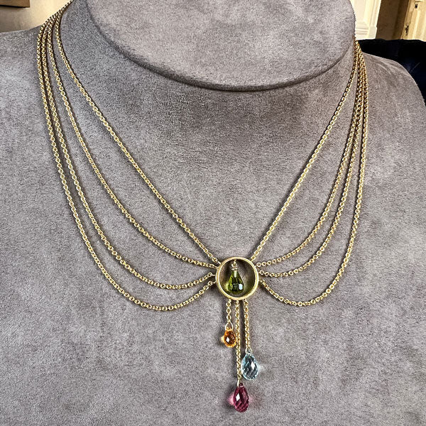 Multistone Briolette Swag Necklace- Heirloom by Doyle & Doyle - Image 2