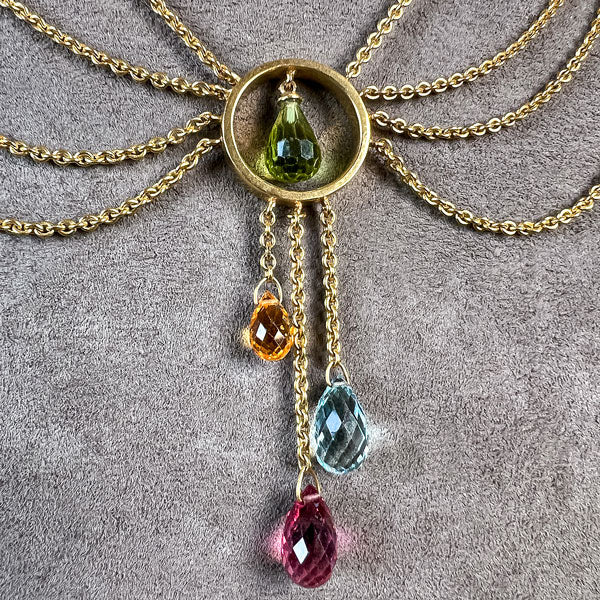 Multistone Briolette Swag Necklace- Heirloom by Doyle & Doyle - Image 3