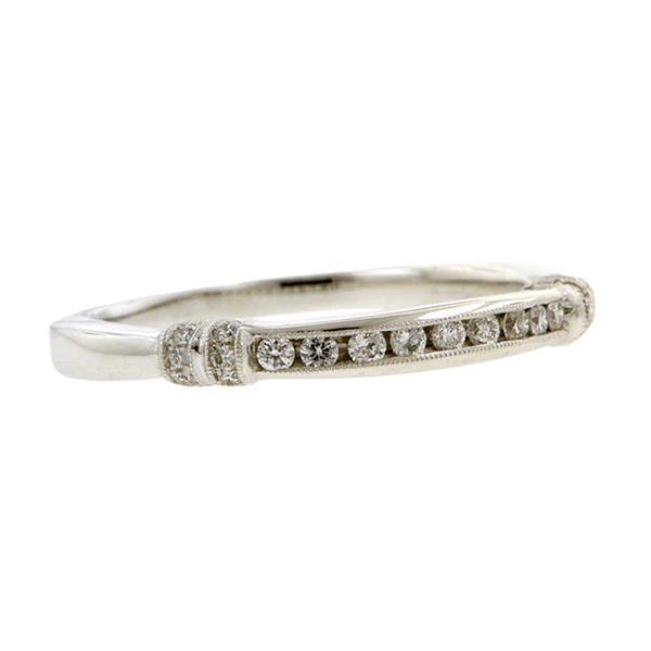 Channel Set Diamond Wedding Band Ring - Image 2
