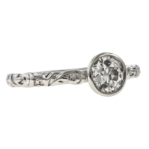 Bezel Engagement Ring, Old Euro 0.73ct.- Heirloom by Doyle & Doyle - Image 3