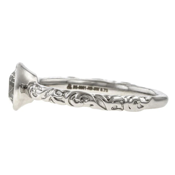 Bezel Engagement Ring, Old Euro 0.73ct.- Heirloom by Doyle & Doyle - Image 4