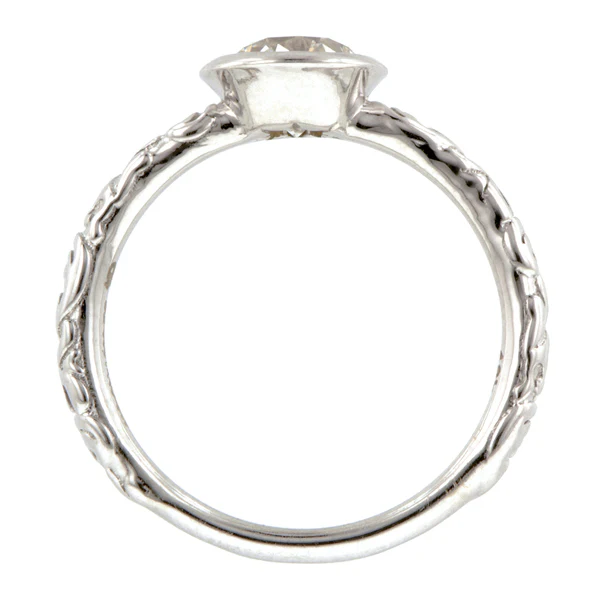 Bezel Engagement Ring, Old Euro 1.01ct.- Heirloom by Doyle & Doyle - Image 5